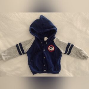 Vintage 1990 Giants Football Navy Blue Hooded Jacket, Toddler 18 Months GUC